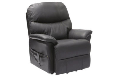 Lars Riser Recliner Dual Motor Leather Chair - Black